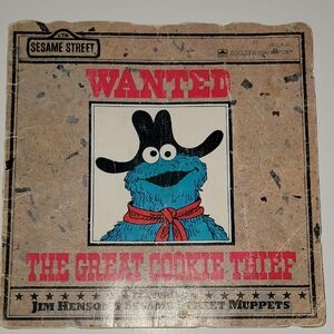 Vintage Golden Shape Book Sesame Street Cookie Monster The Great Cookie Thief